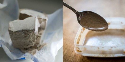 Fresh compressed baker's yeast and s sourdough starter