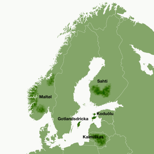 Nordic-Baltic farmhouse ales on a map